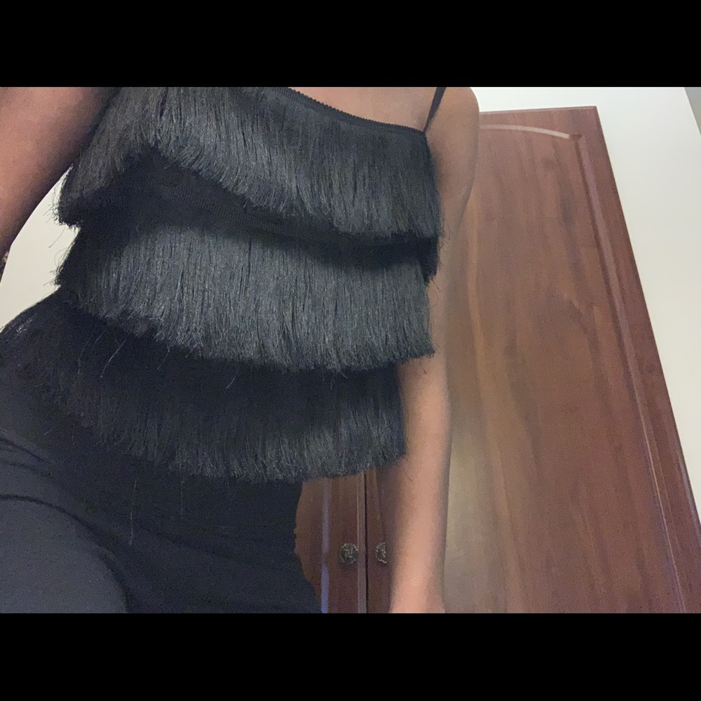 Black fringe top
